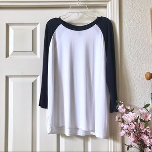 Forever 21 Navy/White Baseball Tee
